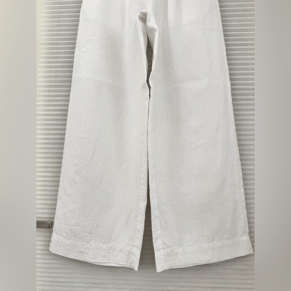 Madewell Harlow Wide-Leg Pant in 100% Linen Size 00 in Eyelet White - Picture 7 of 16